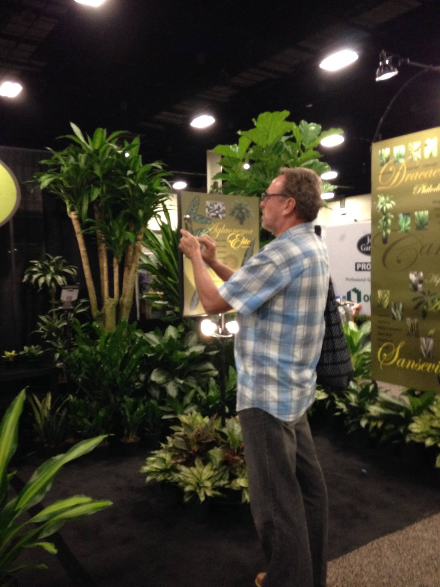 Jeremy Brown at international horticulture trade show sourcing plants for Anguilla